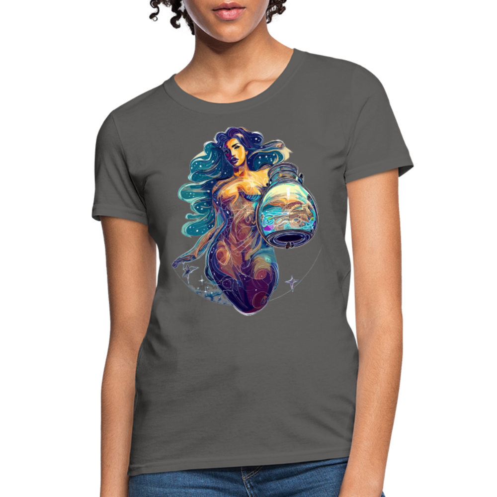 Women's Mythical Aquarius T-Shirt - charcoal