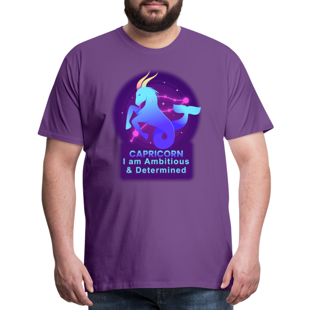 Men's Neon Capricorn Premium T-Shirt - purple