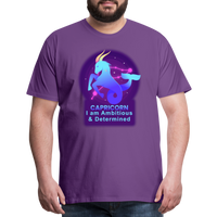 Thumbnail for Men's Neon Capricorn Premium T-Shirt - purple