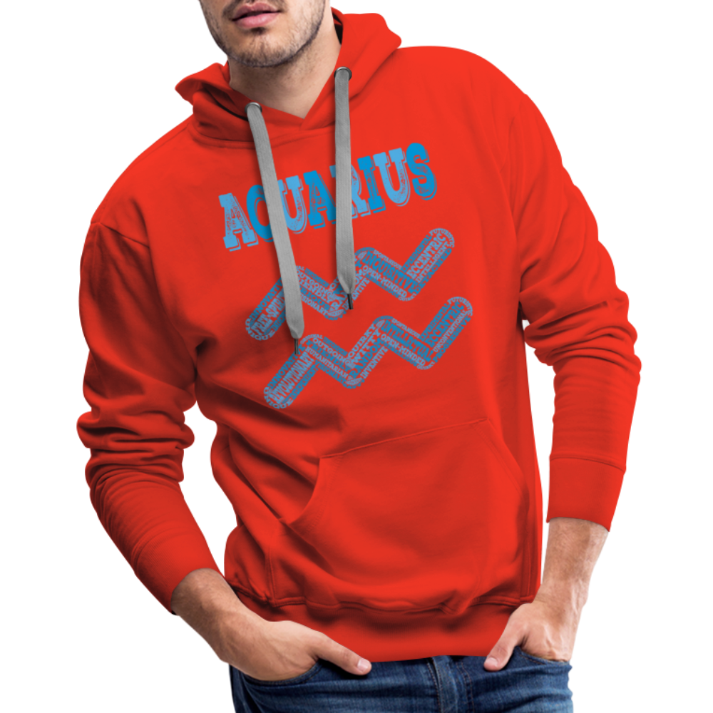 Men's Power Words Aquarius Premium Hoodie - red