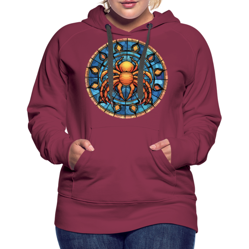 Women’s Mosaic Cancer Premium Hoodie - burgundy