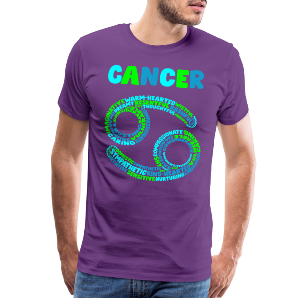 Men's Power Words Cancer Premium T-Shirt - purple