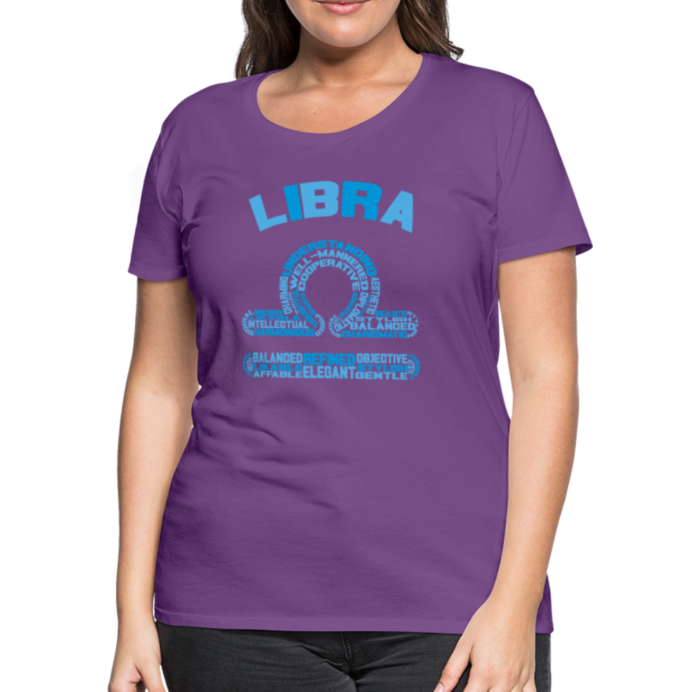 Women's Power Words Libra Premium T-Shirt - purple