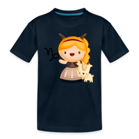 Thumbnail for Kid’s Astro Girl Capricorn Premium Organic T-Shirt - deep navy