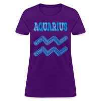 Thumbnail for Women's Power Words Aquarius T-Shirt - purple