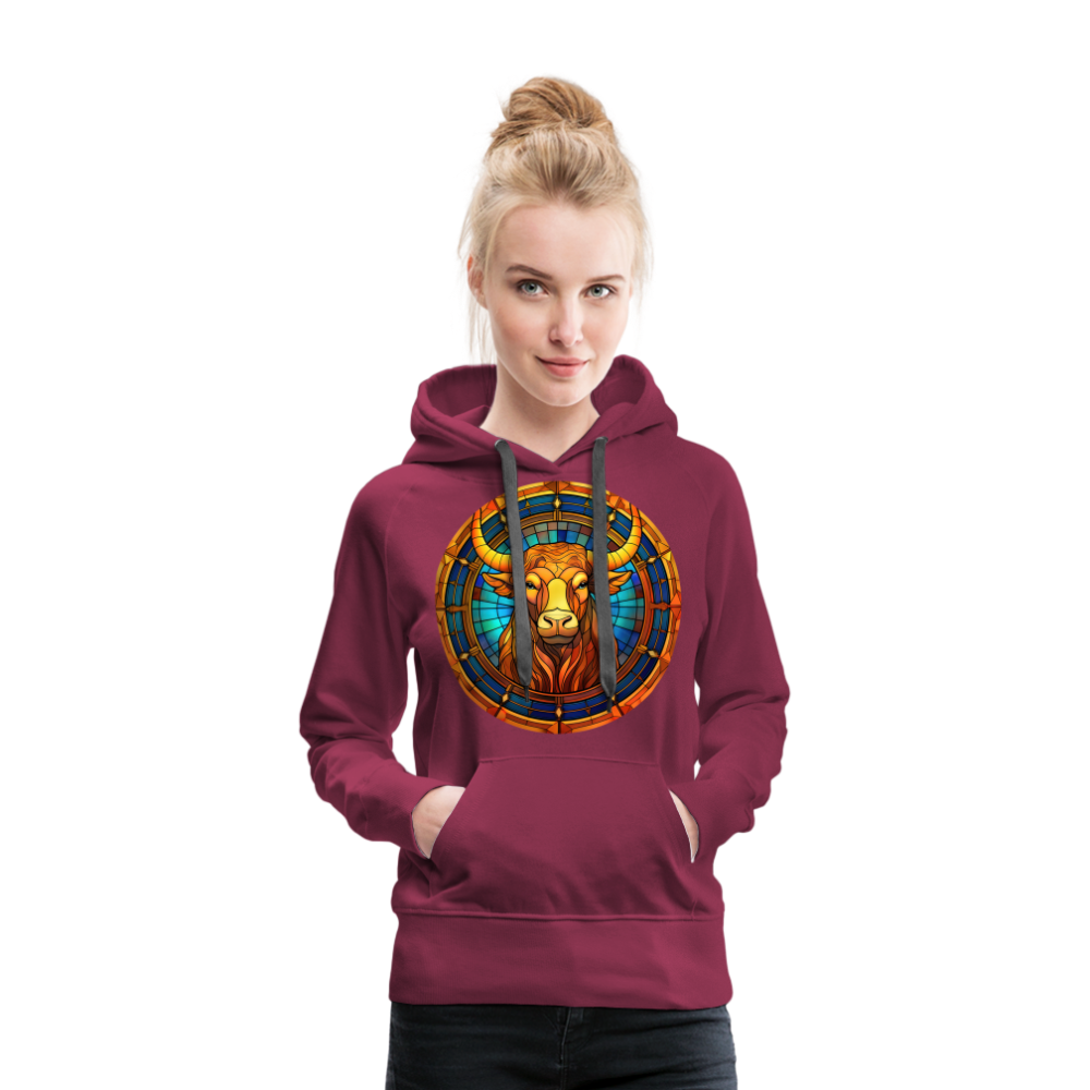 Women’s Mosaic Taurus Premium Hoodie - burgundy