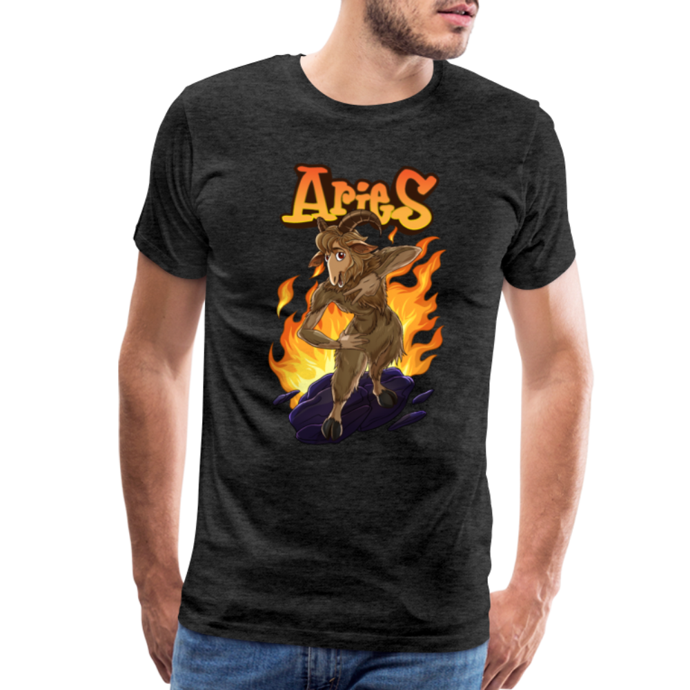 Men's Fiery Aries Premium T-Shirt - charcoal grey