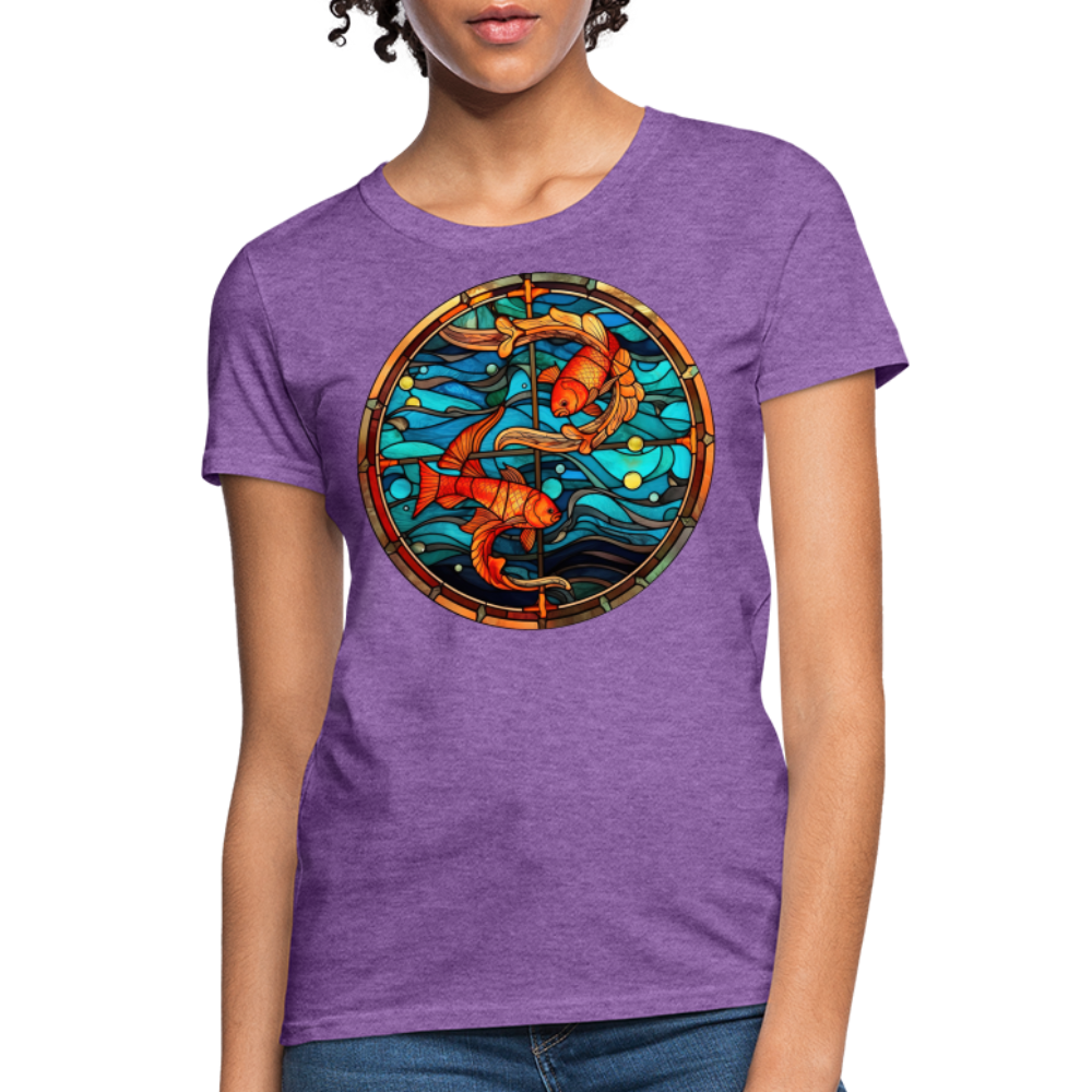 Women's Mosaic Pisces T-Shirt - purple heather