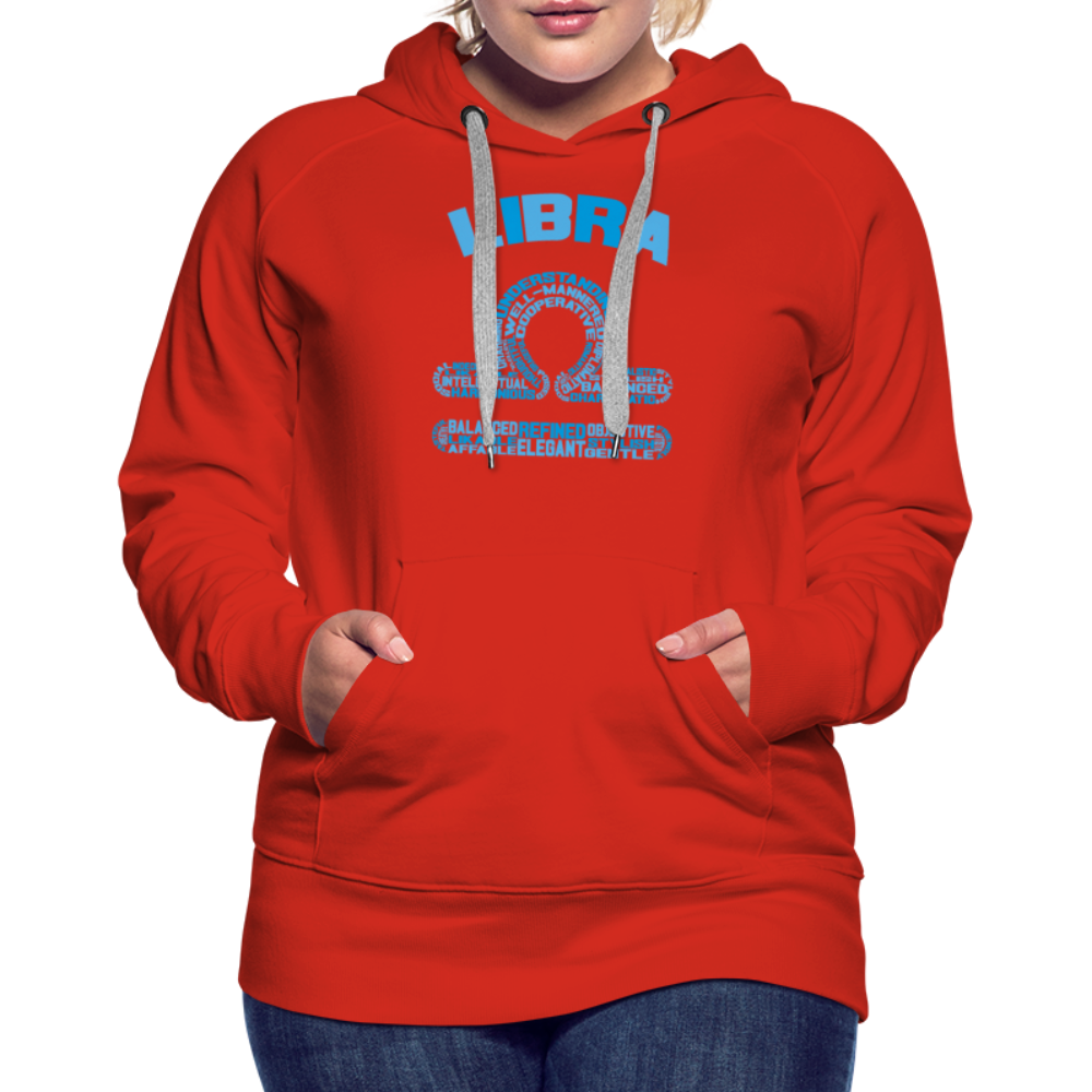 Women's Power Words Libra Premium Hoodie - red