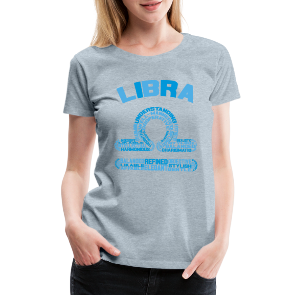 Women's Power Words Libra Premium T-Shirt - heather ice blue