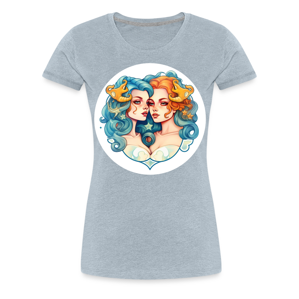 Women’s Symbol Gemini Premium T-Shirt - heather ice blue