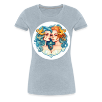 Thumbnail for Women’s Symbol Gemini Premium T-Shirt - heather ice blue