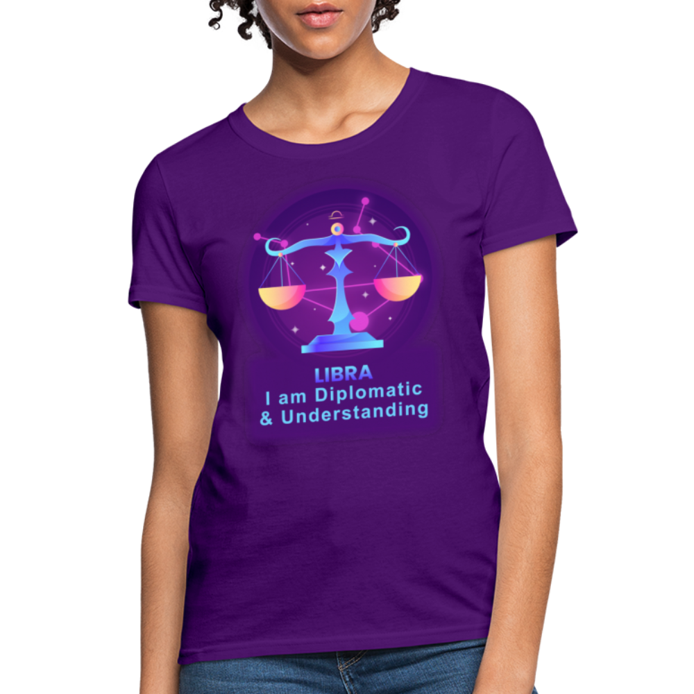 Women's Neon Libra T-Shirt - purple