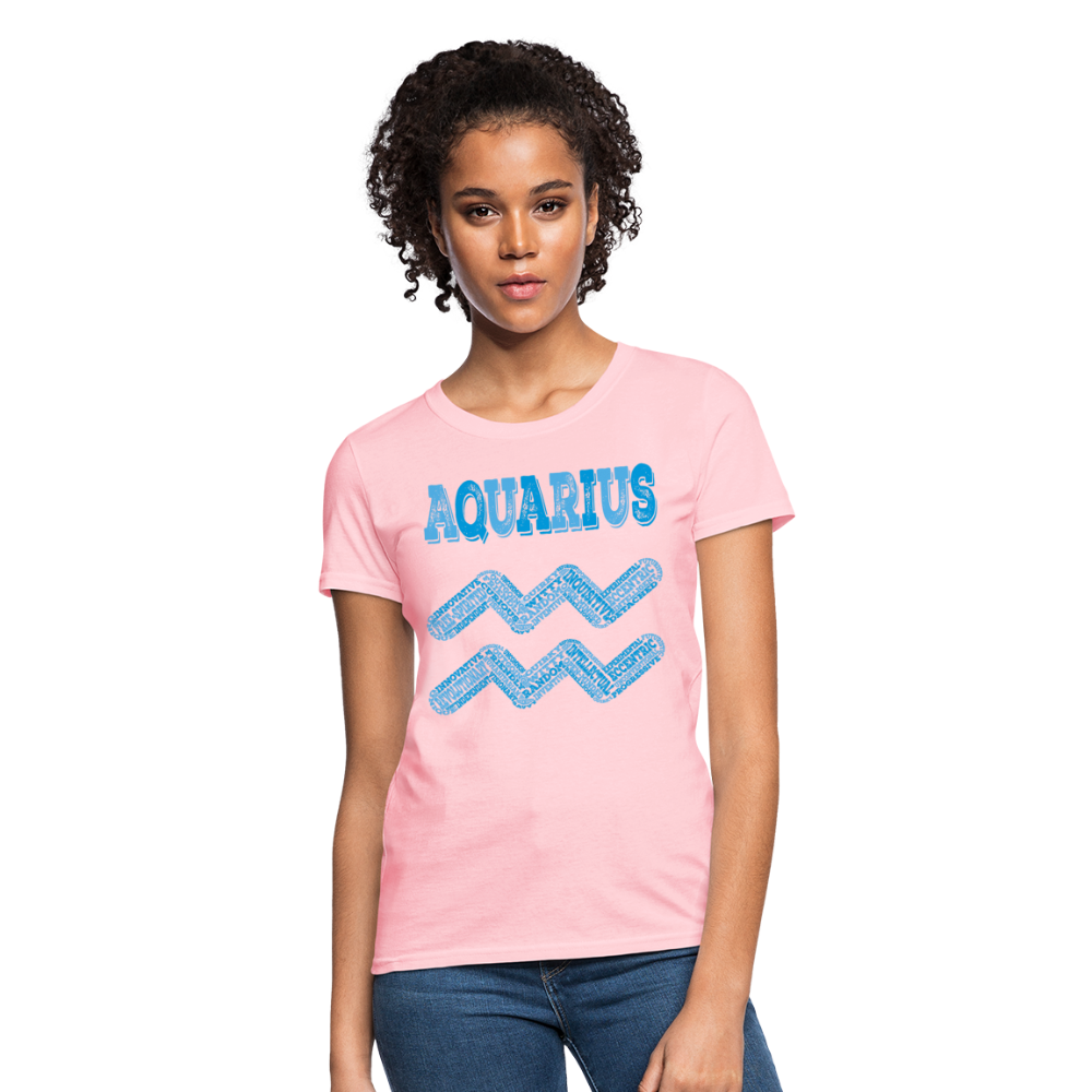 Women's Power Words Aquarius T-Shirt - pink