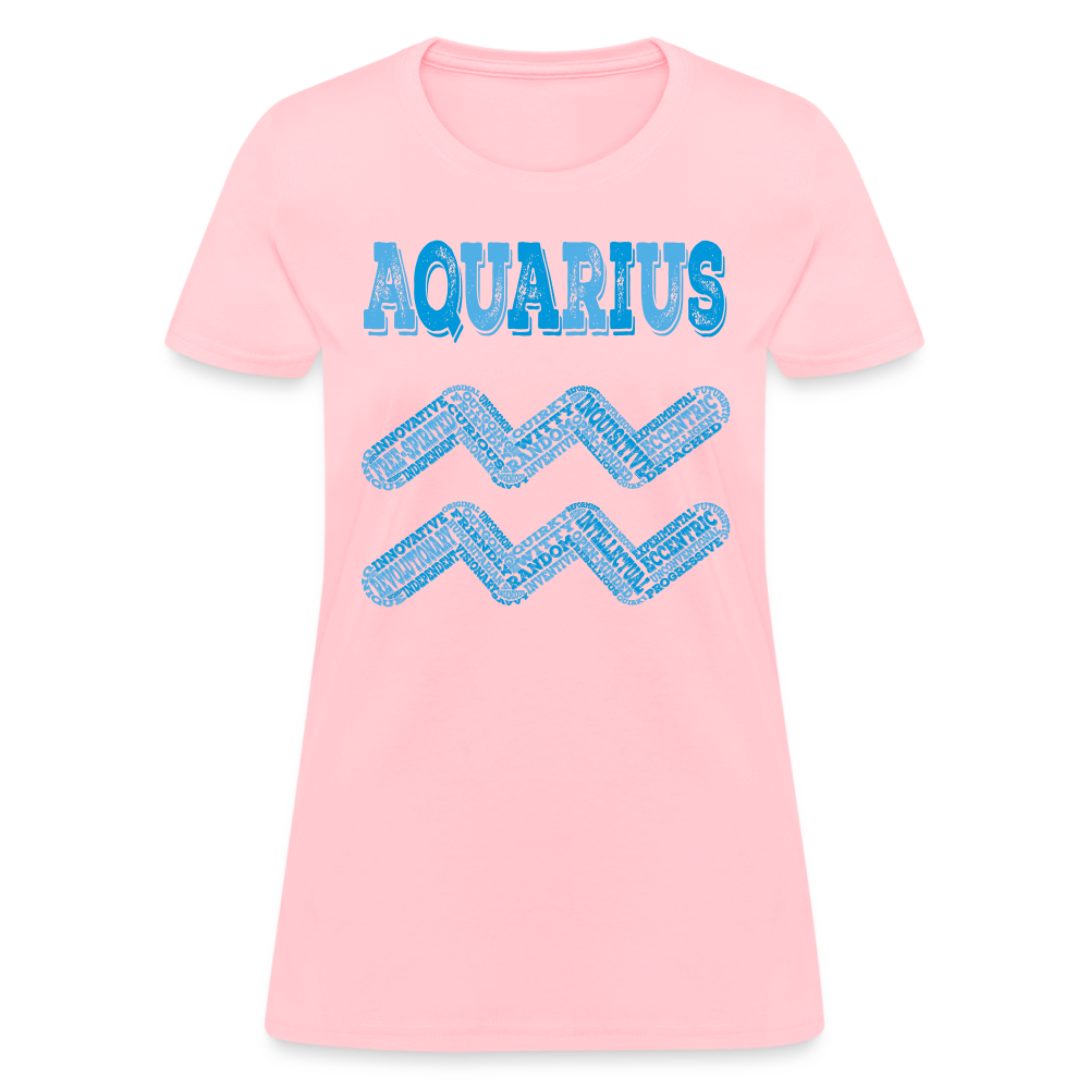 Women's Power Words Aquarius T-Shirt - pink