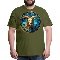 Thumbnail for Men's Mosaic Capricorn Premium T-Shirt - olive green