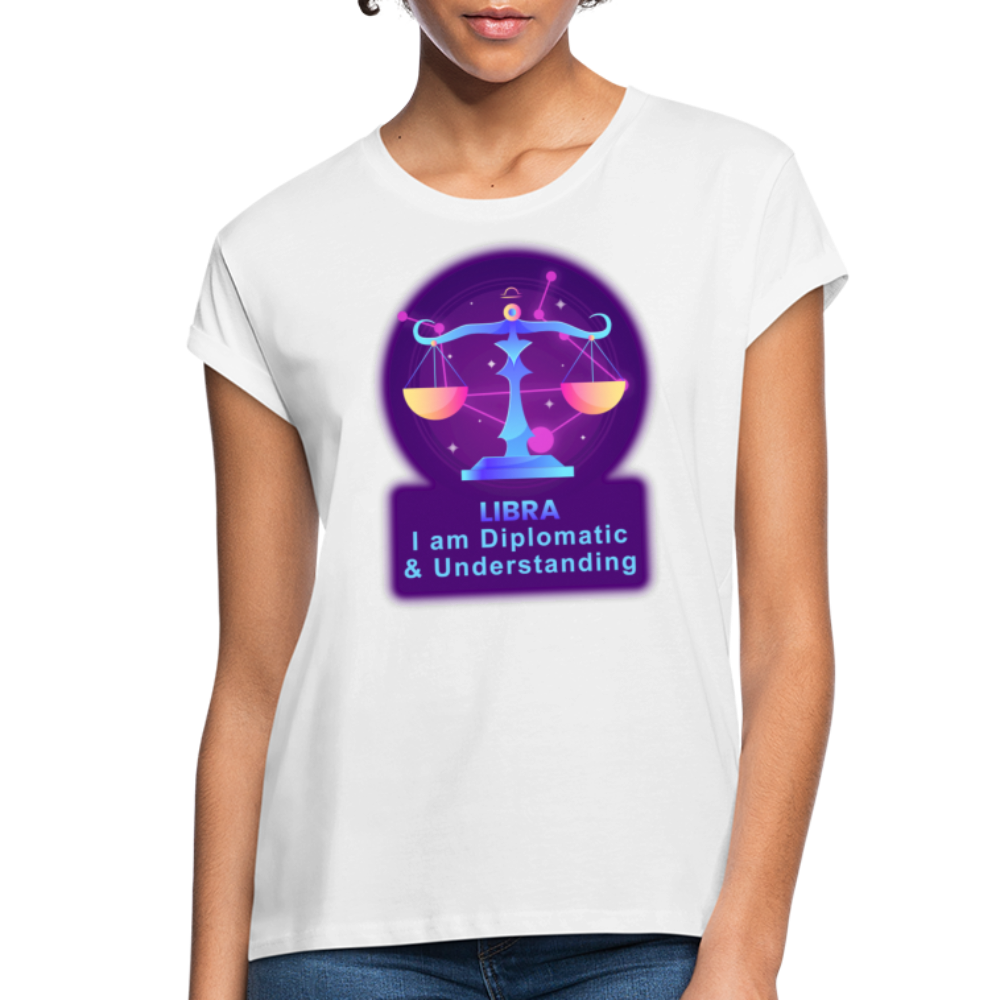 Women's Neon Libra Relaxed Fit T-Shirt - white