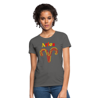 Thumbnail for Women's Power Words Aries T-Shirt - charcoal