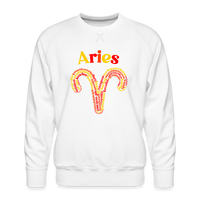 Thumbnail for Men's Power Words Aries Premium Sweatshirt - white