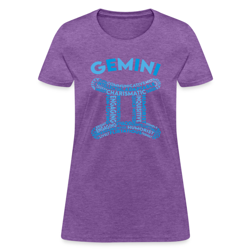 Women's Power Words Gemini T-Shirt - purple heather