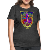 Thumbnail for Women's Cosmic Aries Design T-Shirt - heather black