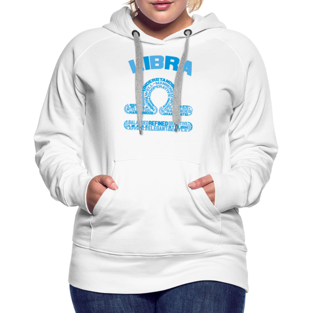 Women's Power Words Libra Premium Hoodie - white