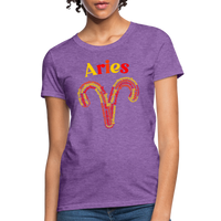 Thumbnail for Women's Power Words Aries T-Shirt - purple heather