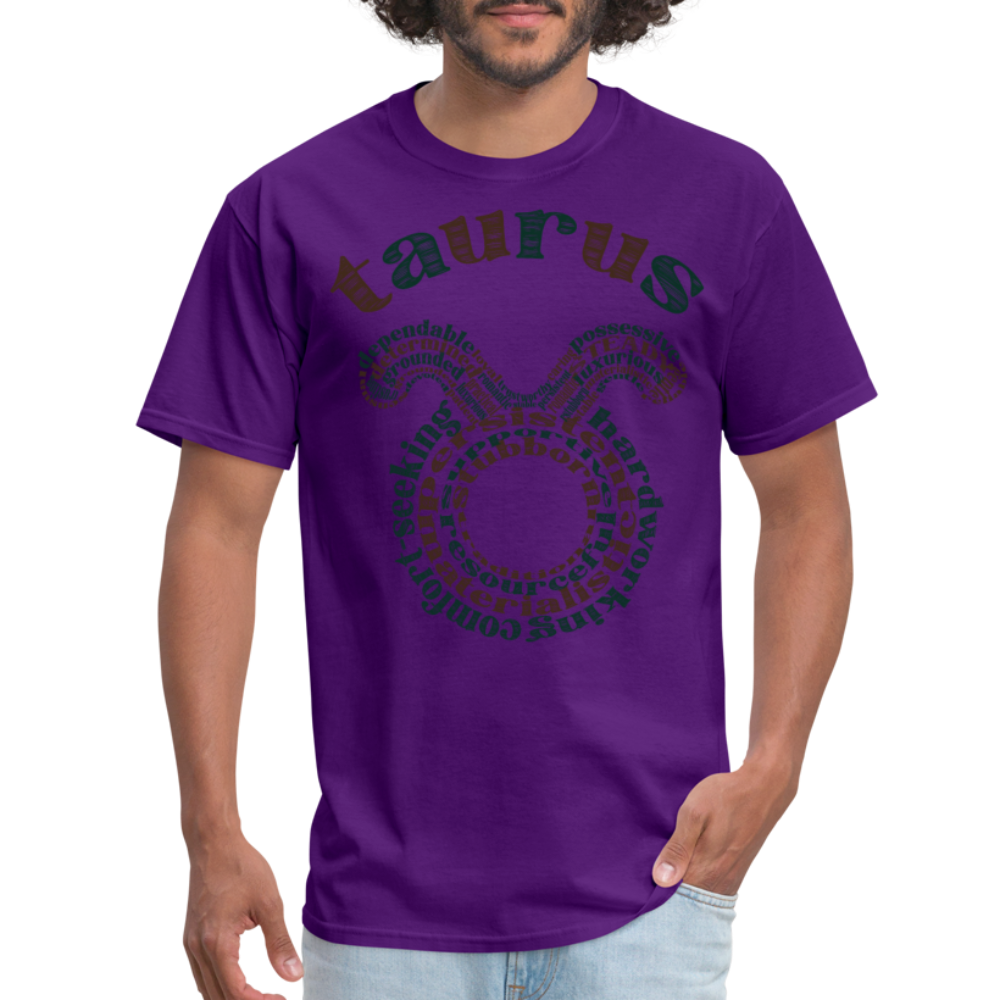 Men's Power Words Taurus Classic T-Shirt - purple