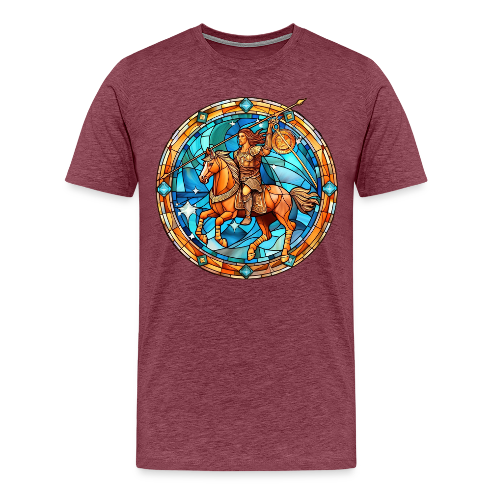 Men's Mosaic Sagittarius Premium T-Shirt - heather burgundy