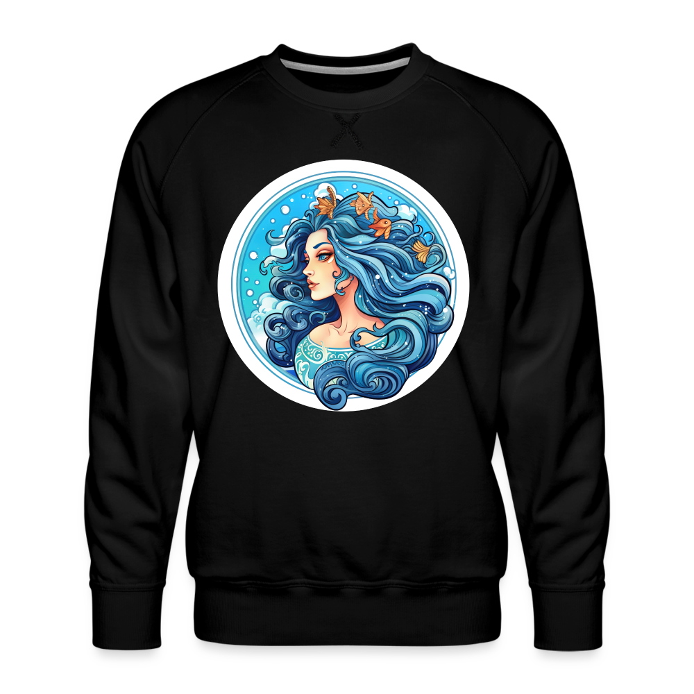 Men’s Symbol Aquarius Premium Sweatshirt - black