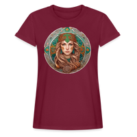 Thumbnail for Women's Mythical Virgo Relaxed Fit T-Shirt - burgundy