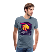 Thumbnail for Men's Glow Capricorn Premium T-Shirt - steel blue