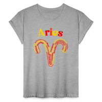 Thumbnail for Women's Power Words Aries Relaxed Fit T-Shirt - heather gray