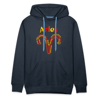 Thumbnail for Men's Power Words Aries Premium Hoodie - navy