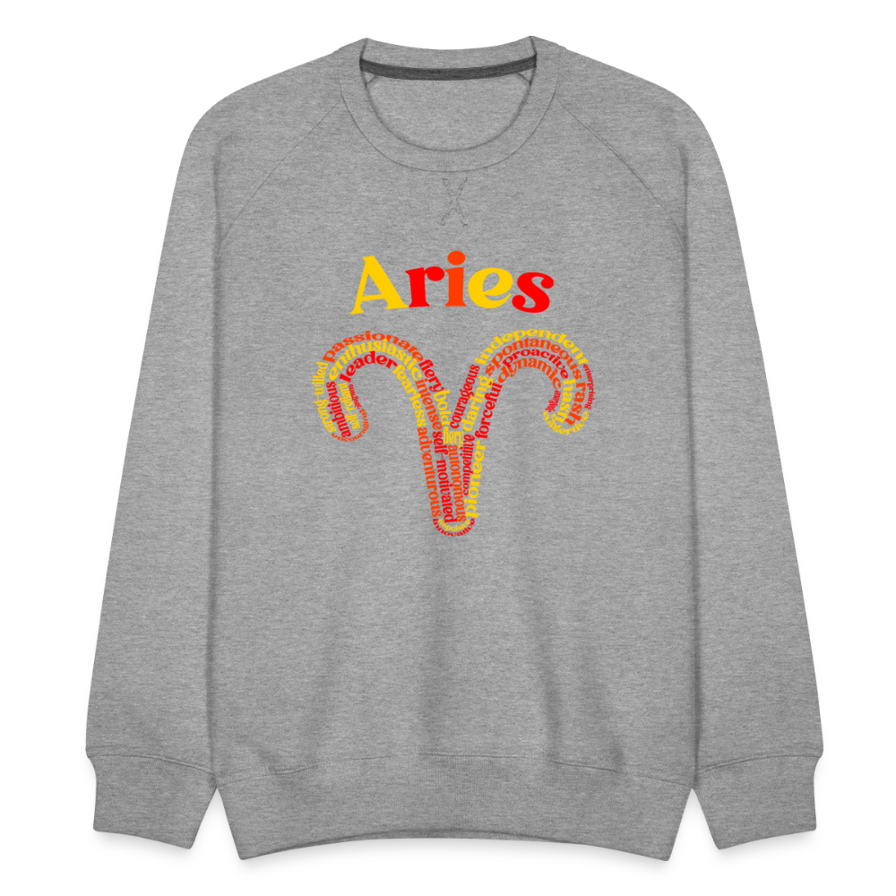 Men's Power Words Aries Premium Sweatshirt - heather grey