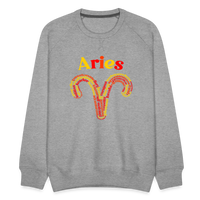 Thumbnail for Men's Power Words Aries Premium Sweatshirt - heather grey