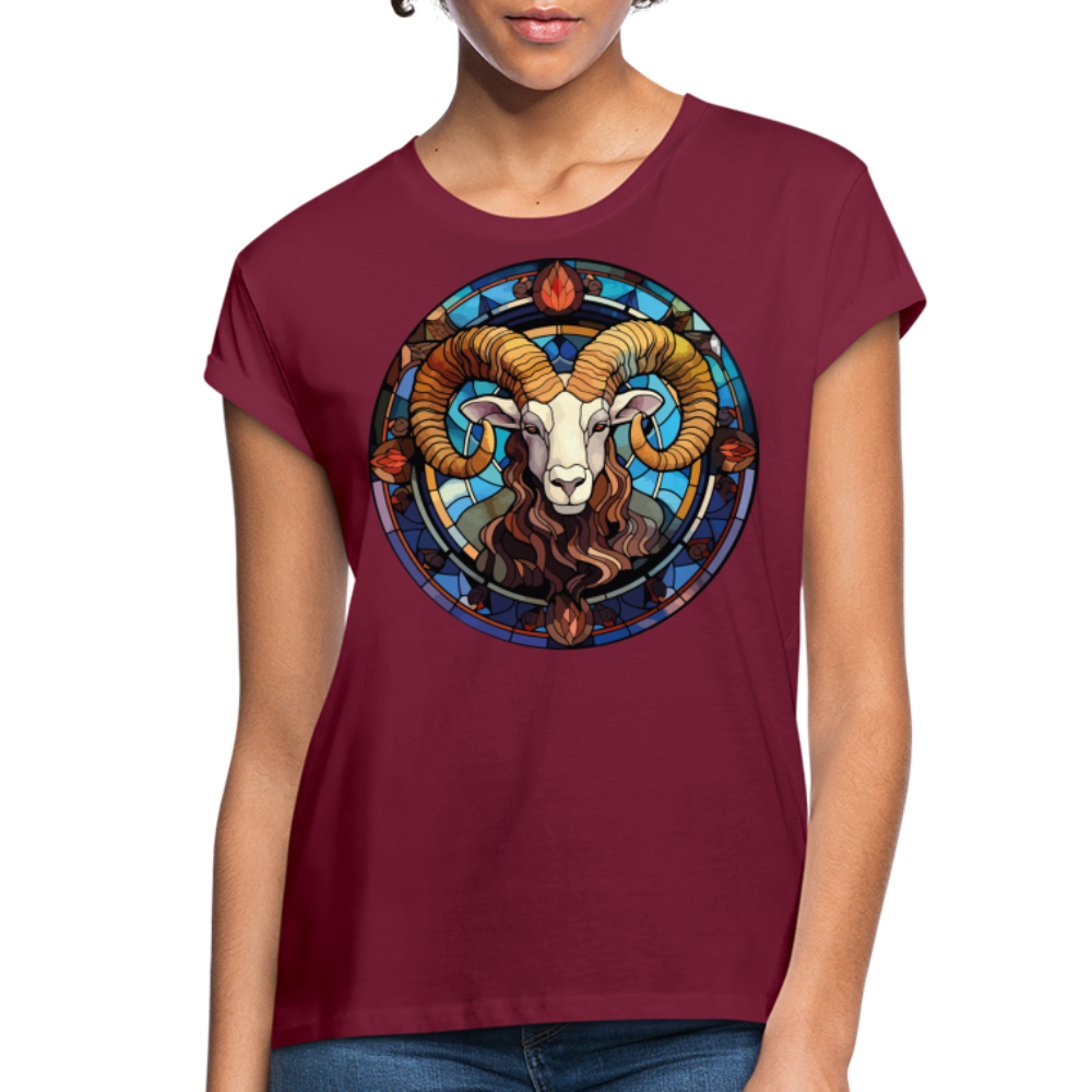 Women's Mosaic Aries Relaxed Fit T-Shirt - burgundy