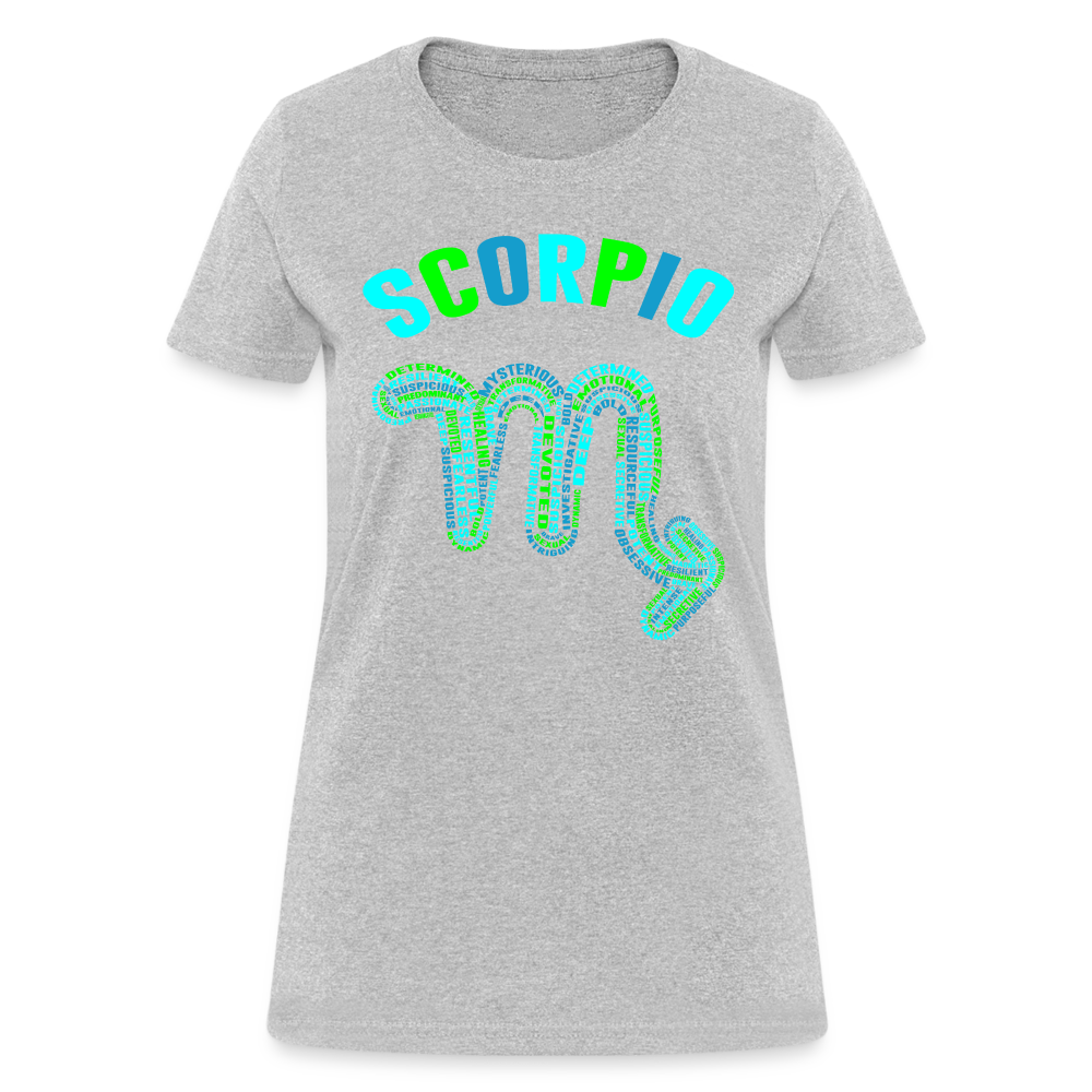 Women's Power Words Scorpio T-Shirt - heather gray