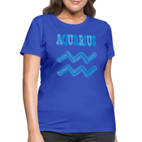 Thumbnail for Women's Power Words Aquarius T-Shirt - royal blue