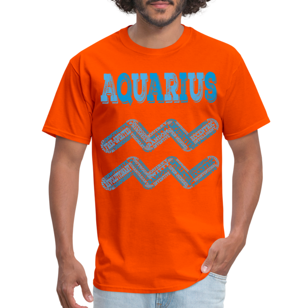 Men's Power Words Aquarius Classic T-Shirt - orange