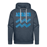 Thumbnail for Men's Power Words Aquarius Premium Hoodie - heather denim