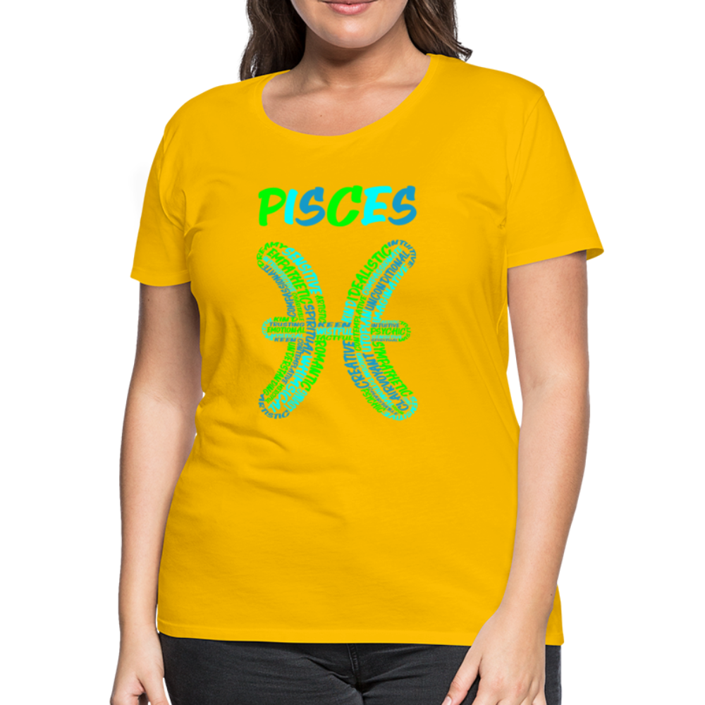 Women's Power Words Pisces Premium T-Shirt - sun yellow