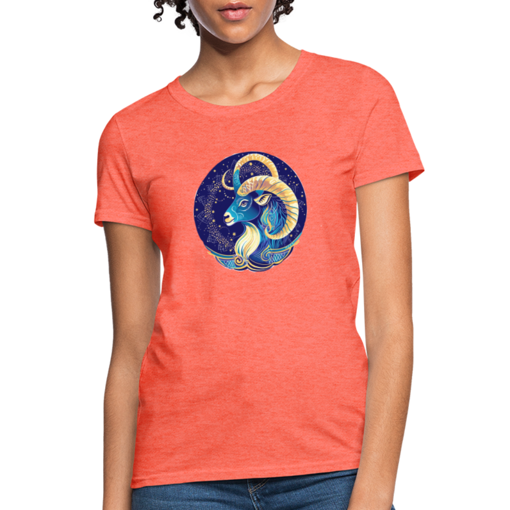 Women's Mythical Capricorn T-Shirt - heather coral