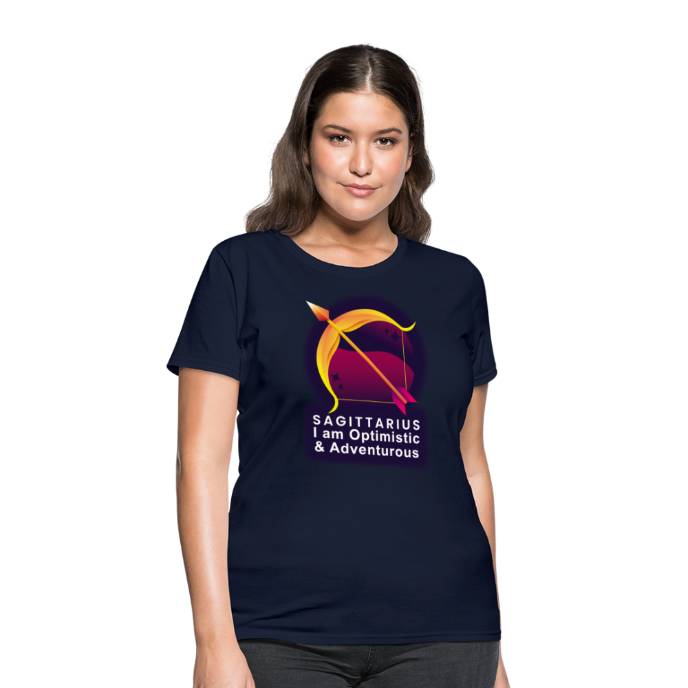 Women's Glow Sagittarius T-Shirt - navy