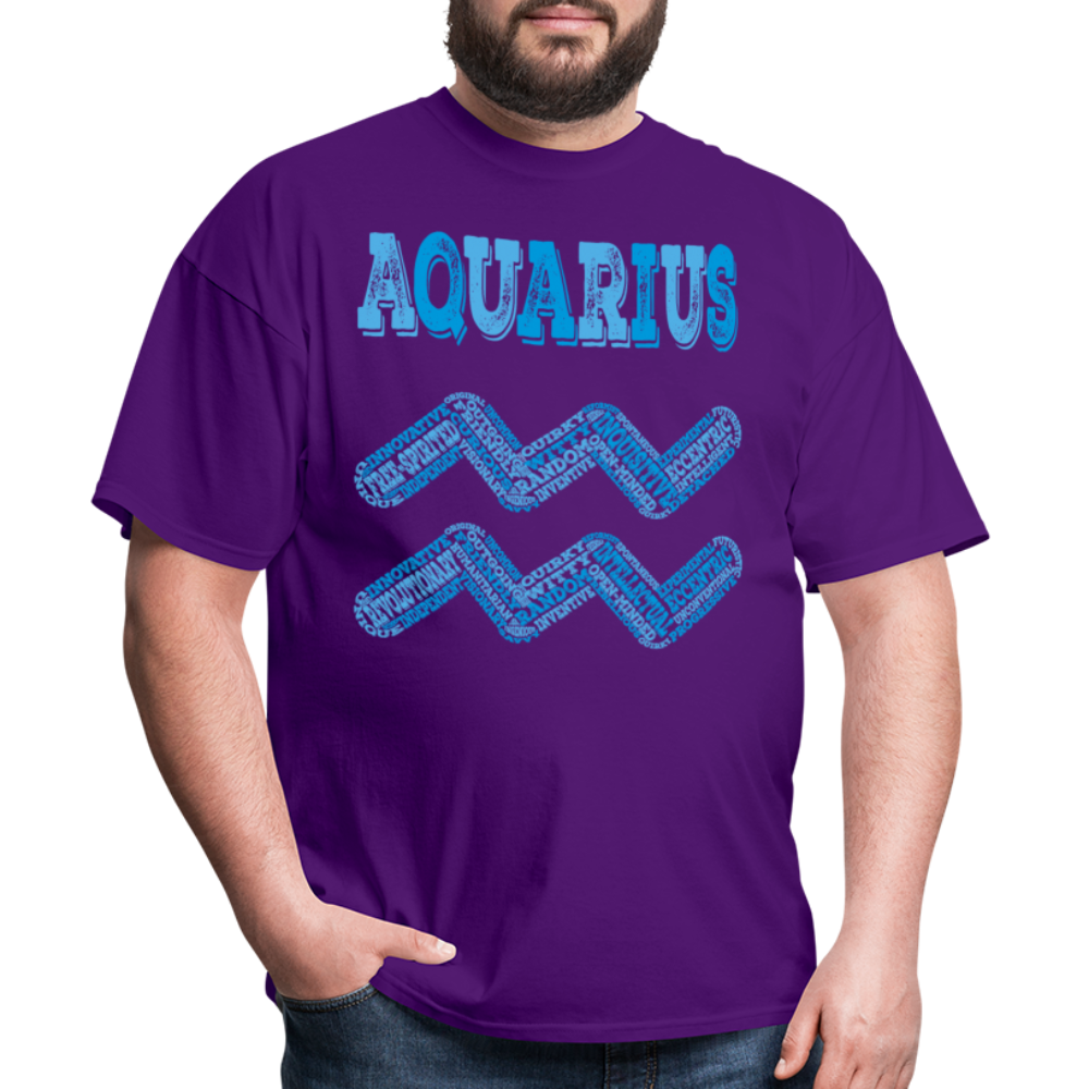 Men's Power Words Aquarius Classic T-Shirt - purple