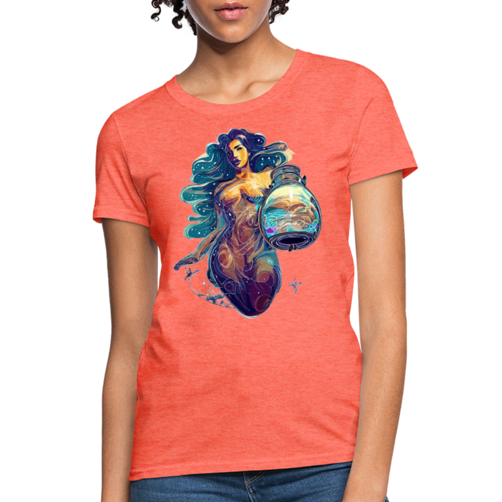 Women's Mythical Aquarius T-Shirt - heather coral