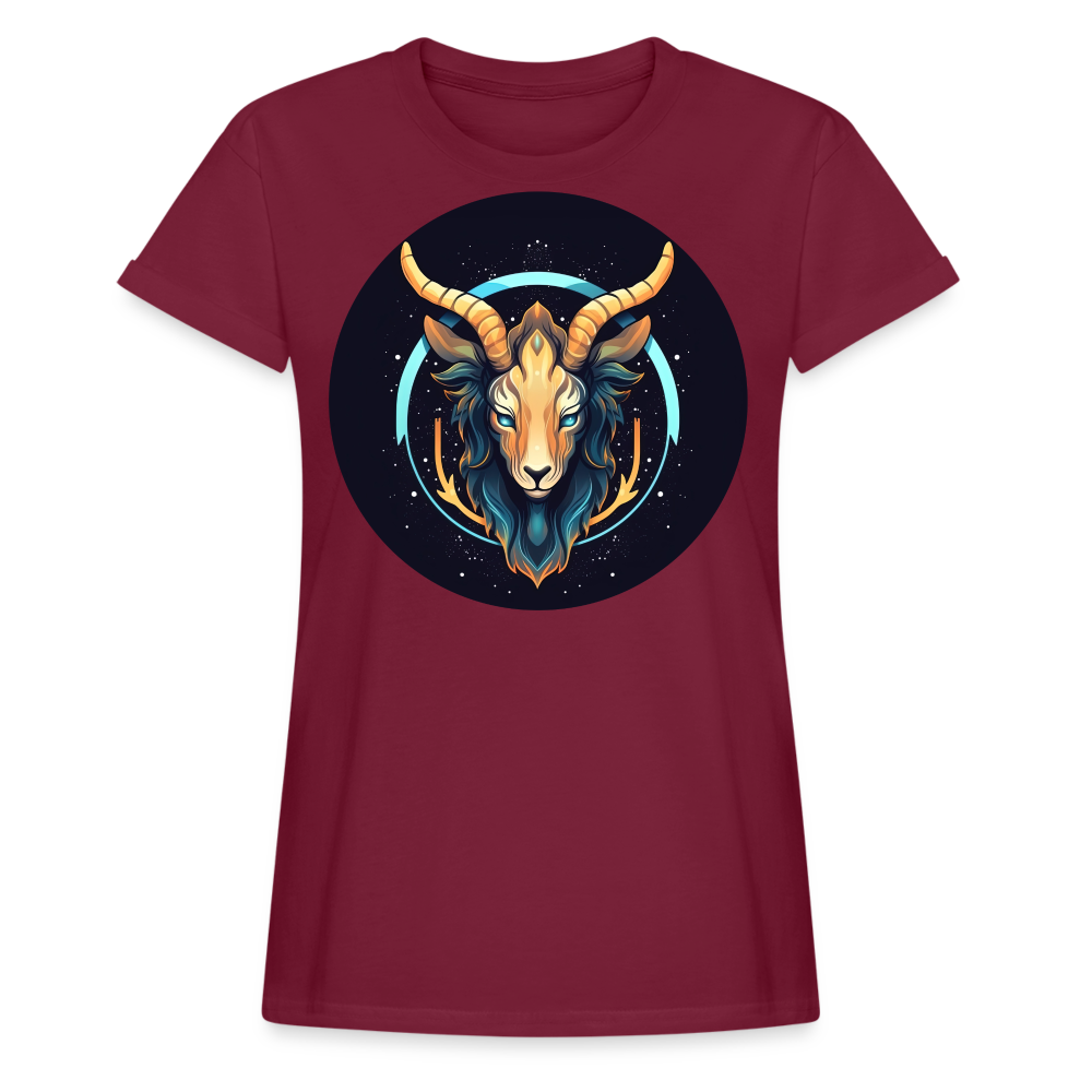 Women's Mystic Capricorn Relaxed Fit T-Shirt - burgundy