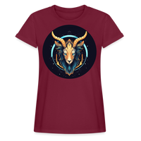 Thumbnail for Women's Mystic Capricorn Relaxed Fit T-Shirt - burgundy