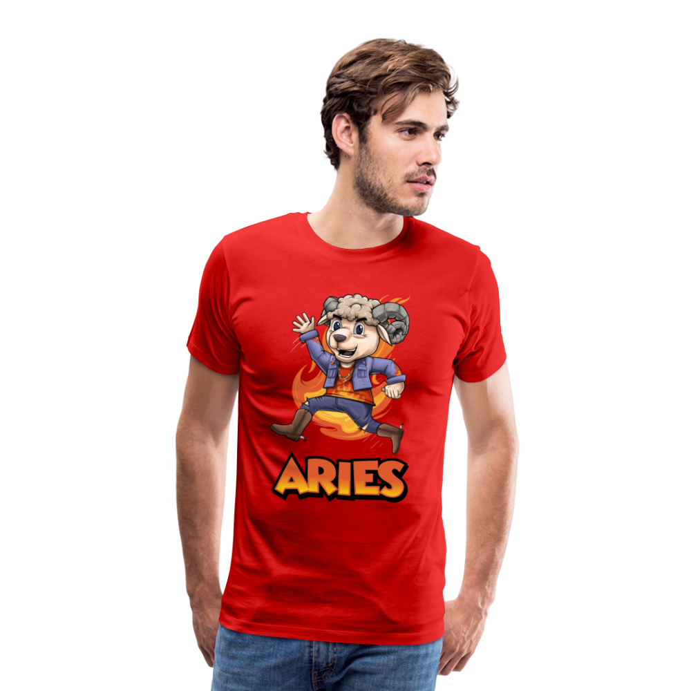 Men's Playful Aries Premium T-Shirt - red