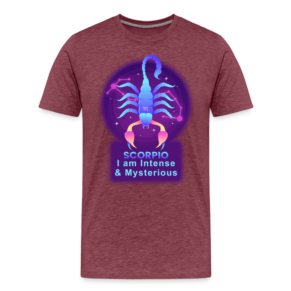 Men's Neon Scorpio Premium T-Shirt - heather burgundy